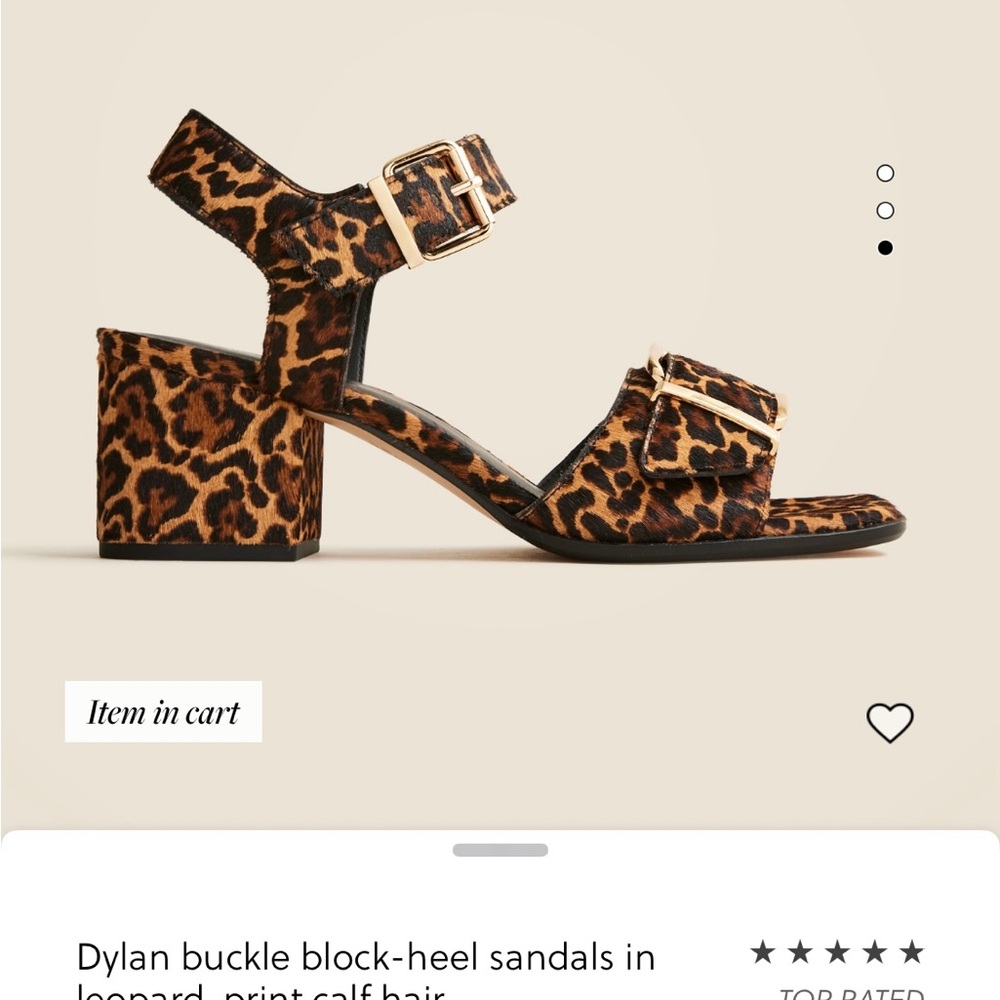 J. Crew Leopard Print Heels with Gold Buckles. New, in box. - Picture 3 of 3